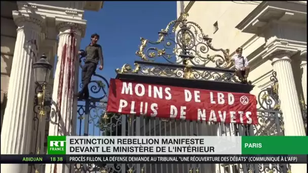 Extinction Rebellion dénonce les «violences policières» devant le ministère de l'Intérieur