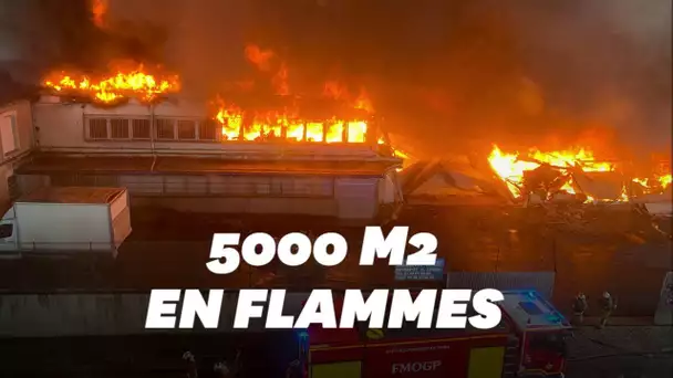 Un incendie impressionnant ravage des entrepôts à Aubervilliers