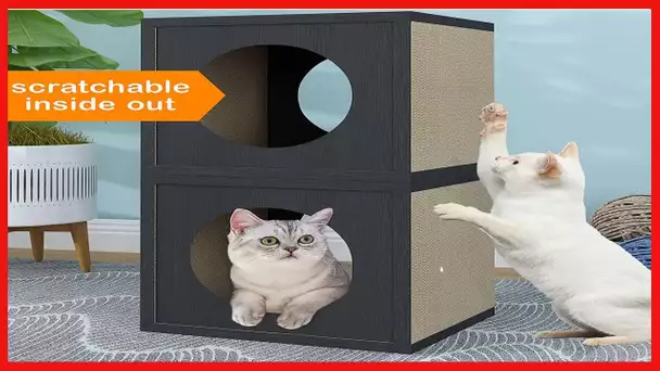 Way Basics Premium Cat Scratcher Lounge Cube Scratch and Play with zBoard Lasts 5x Longer