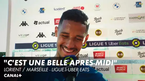 La réaction de William Saliba après Lorient / Marseille - Ligue 1 Uber Eats