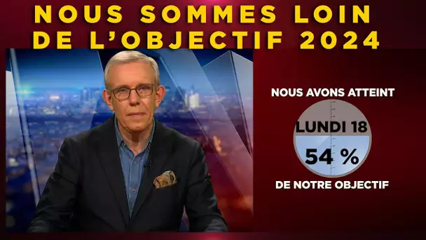 Ce lundi 18, nous avons atteint 54 % de notre objectif