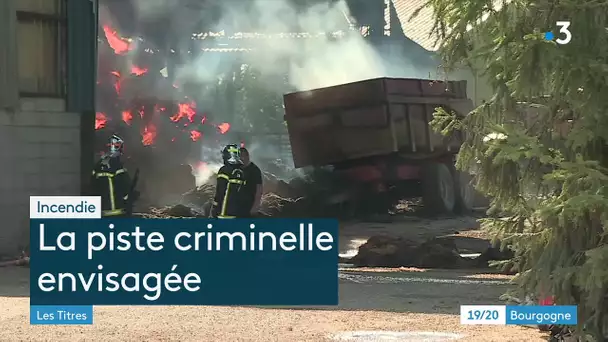 Côte-d'Or : important incendie dans une exploitation agricole de Bourberain