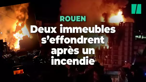 Incendie à Rouen : deux immeubles calcinés, les images impressionnantes des flammes