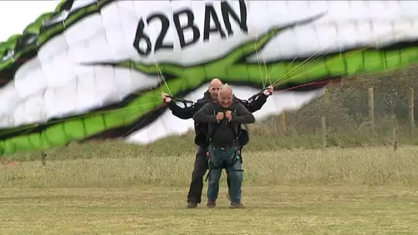 Entrainement a Verton d un duo pére Fils pour la traversée de la Manche en para motoristes