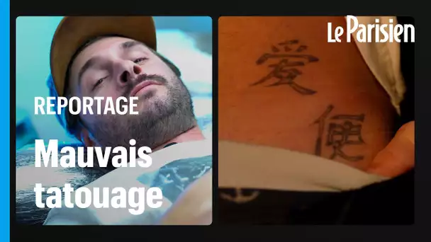 Il découvre que son tatouage écrit en chinois ne signifie pas «Paix et Liberté» (mais bien pire