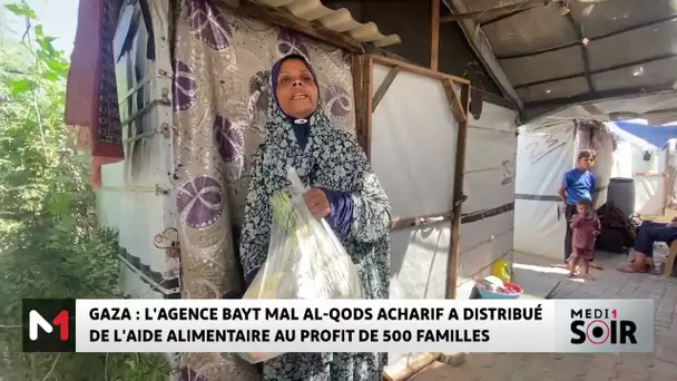 Gaza : L´Agence Bayt Mal Al-Qods Acharif a distribué de l´aide alimentaire au profit de 500 familles