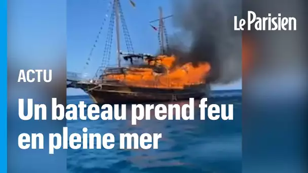 Grèce : un incendie ravage un bateau en pleine mer, les 80 touristes à bord évacués à temps