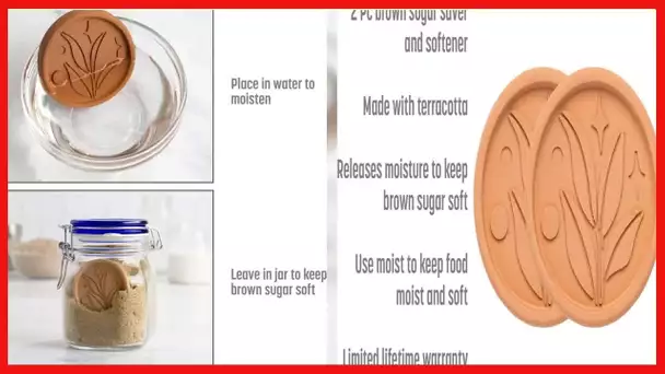 Goodful Brown Sugar Saver and Softener Disc with Elegant Leaf Design, Multiple Uses for Food Storage