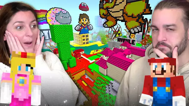 ON VISITE NOTRE ILE MINECRAFT SUPER MARIO ET PEACH  5 ANS APRES !