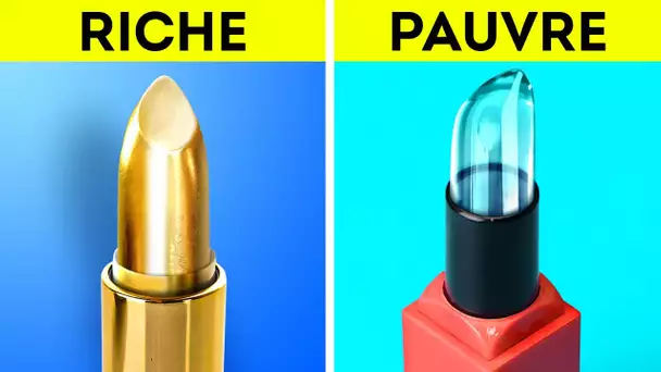 RICHE VS PAUVRE | ASTUCES DE BEAUTÉ ET GADGETS PARFAITS