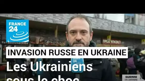 Invasion russe en Ukraine : les Ukrainiens, sous le choc, tentent de fuir le pays • FRANCE 24
