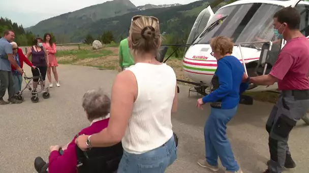 Premier vol en hélicoptère à plus de 80 ans pour les résidents de deux EHPAD du Haut-Chablais