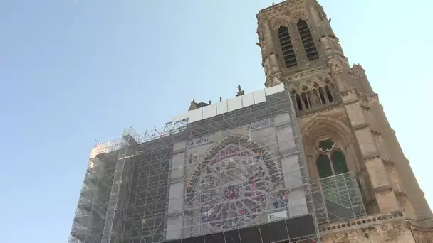 Le début des travaux de restauration de la rose de la cathédrale de Soissons