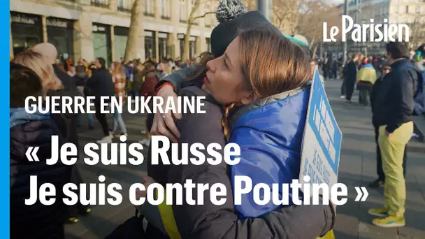 Rassemblement en soutient à l'Ukraine à Paris : quand Nadya la Russe enlace Olga l'Ukrainienne