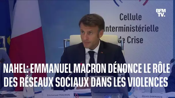 Nuits d'émeutes: Emmanuel Macron dénonce le rôle des jeux vidéos et des réseaux sociaux