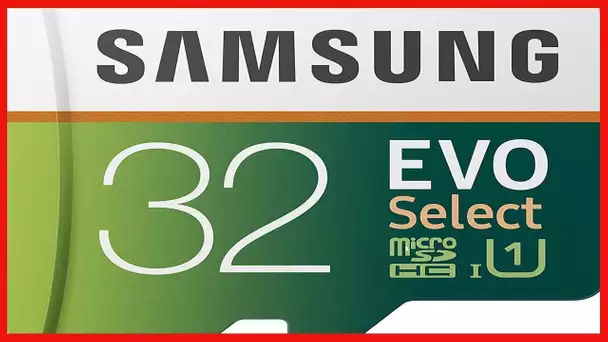 SAMSUNG (MB-ME32GA/AM) 32GB 95MB/s (U1) microSDHC EVO Select Memory Card with Full-Size Adapter