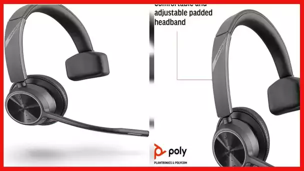 Poly - Voyager 4310 UC Wireless Headset (Plantronics) - Single-Ear Headset with Boom Mic