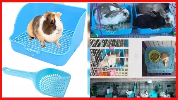Hamiledyi Small Animal Rabbit Litter Toilet,Plastic Square Cage Box Rat Potty Trainer Corner Grate