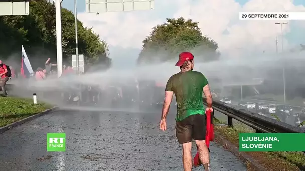 Manifestation anti-restrictions en Slovénie : canons à eau et gaz lacrymogène déployés