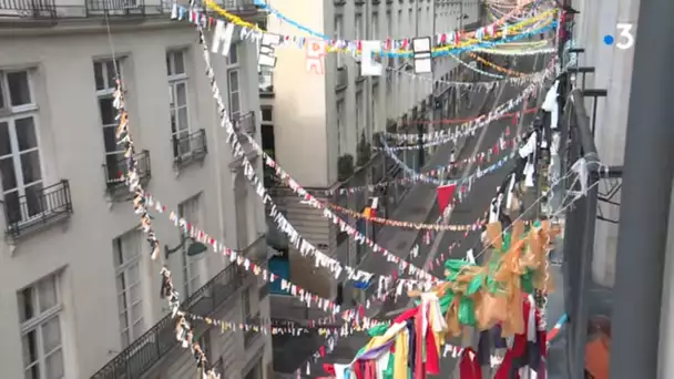 Nantes - Une rue décorée pendant le confinement