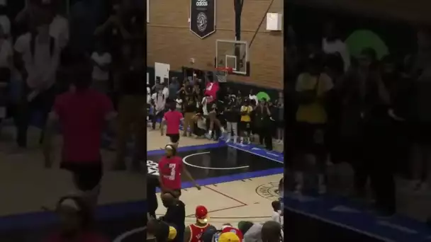 Trae Young Throws Between The Legs Lob To John Collins #DrewLeague | #Shorts