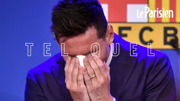 Départ du FC Barcelone: les larmes de Messi avant sa conférence de presse