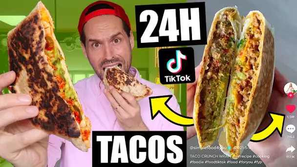 JE MANGE DES TACOS  PENDANT 24H (RECETTES TIKTOK) - HUBY