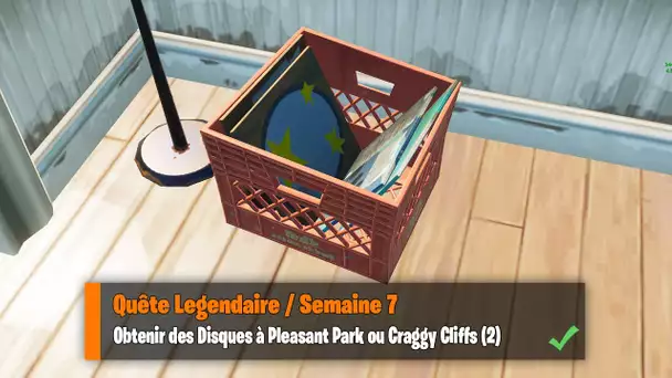 OBTENIR DES DISQUES A PLEASANT PARK OU CRAGGY CLIFFS (2) - FORTNITE QUETE LEGENDAIRE SEMAINE 7