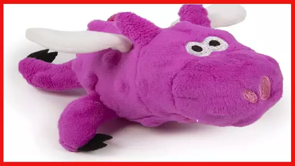 goDog Bubble Plush Just for Me Flying Pig Squeaky Plush Dog Toy, Chew Guard Technology - Pink