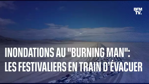 Inondations au "Burning man": l’immense file d’attente des festivaliers en train d’évacuer