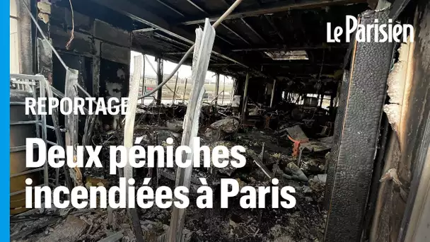 Le Café Barge ravagé par les flammes à Paris