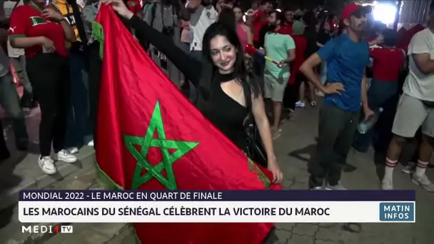 Les marocains du Sénégal célèbrent la victoire du Maroc
