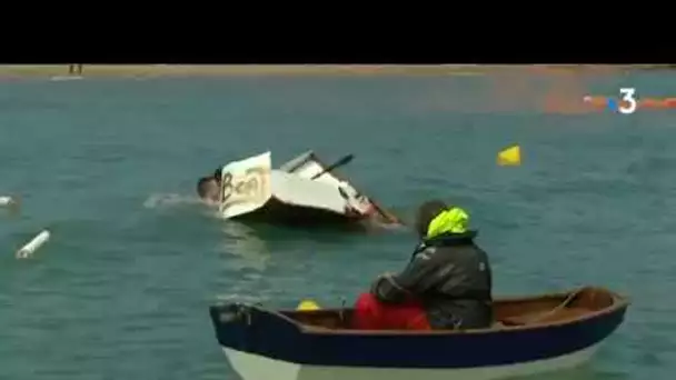 En préparant la régate en carton de Cancale