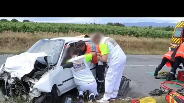 Les douleurs sont au rendez-vous après ce choc frontal