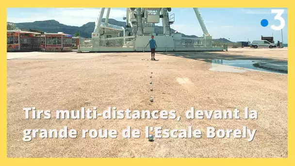 Pétanque. Le défi de Tanguy : tirs multi-distances, devant la grande roue de l'Escale Borely