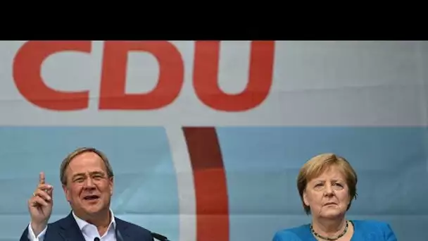 Allemagne : Angela Merkel au soutien d'Armin Laschet, Olaf Scholz favori des sondages • FRANCE 24