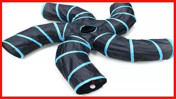Bemodst S-Type Cat Tunnel, 2 Way/3 Way/4 Way/5 Way Collapsible S-Shape Small Animal Tubes Kitty