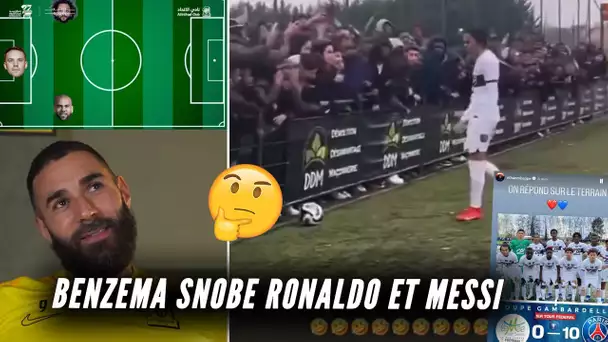 XI de rêve : BENZEMA snobe RONALDO et MESSI | La réponse d'Ethan MBAPPÉ, insulté en Gambardella