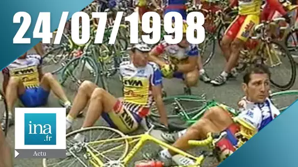 20h Antenne 2 du 24 juillet 1998 : Gréve des coureurs en colère au Tour de France | Archive INA