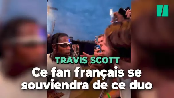 Travis Scott, en concert à Rotterdam, donne son T-shirt « Utopia » et ses baskets à un fan français