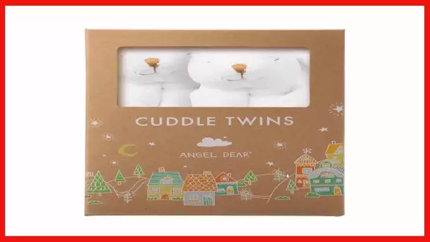 Angel Dear Cuddle Twins Blankie, White Bunny