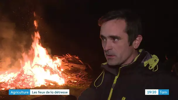 Détresse des agriculteurs :  des feux comme un appel à l'aide dans le Tarn