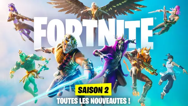 TOUTES LES NOUVEAUTES : POUVOIRS, ARMES MYTHIQUES, LIEUX, SKINS ... (FORTNITE CHAPITRE 5 SAISON 2)