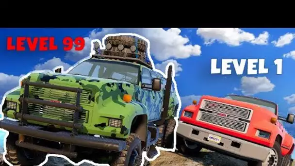 Faire un TRAIL mais à chaque ACCIDENT le véhicule devient 2x PLUS PUISSANT sur BEAMNG !