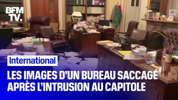Les images d’un bureau saccagé après l’intrusion au Capitole