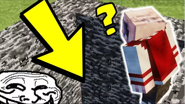 JE PRANK CE NOOB A L&#039;INFINI DANS CE TROU ! PRANK TROLL MINECRAFT