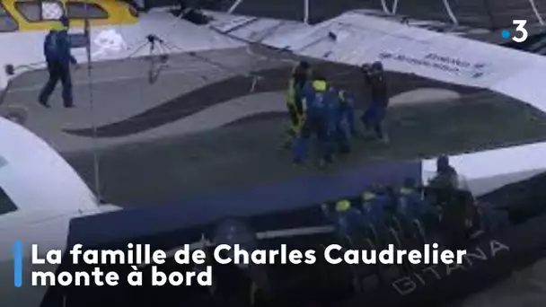 La famille de Charles Caudrelier monte à bord