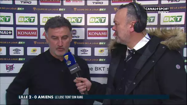 La réaction de Christophe Galtier après Lille / Amiens - Coupe de la Ligue BKT - Late Football Club