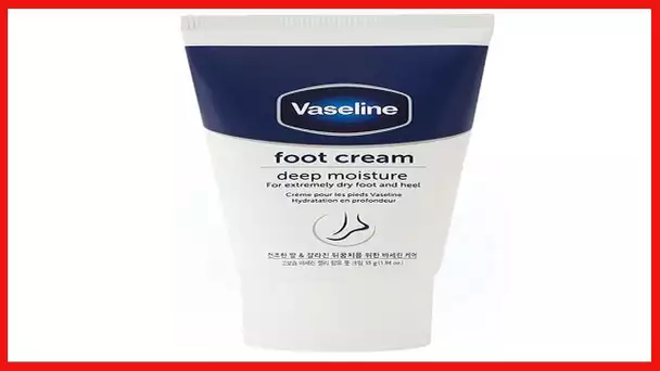 Vaseline Deep Moisture Foot Cream For Dry Cracked Feet & Heel, Non-Greasy Cracked Heel Cream