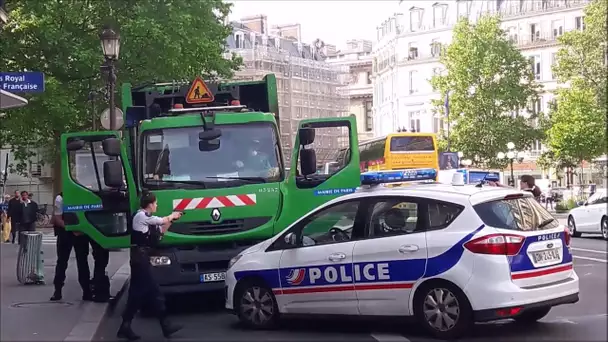 Interpellés avenue de l'Opéra au volant d'un camion-benne
